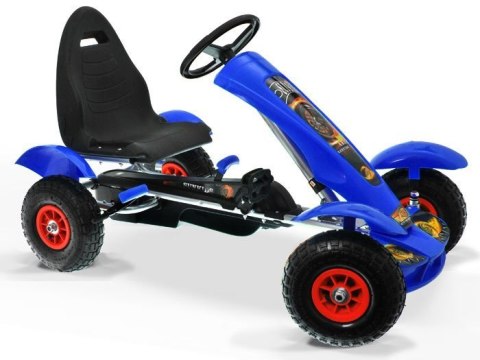 Zielony sportowy GOKART na pedały dla dzieci do 50kg Pompowane koła SP0209 Zielony sportowy GOKART na pedały dla dzieci do 50kg Pompowane koła SP0209