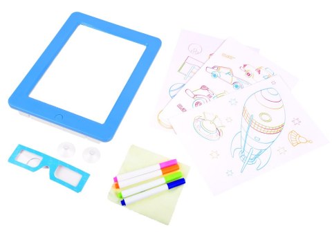 Podświetlana Tablica + okulary 3D pisaki TA0092 Podświetlana Tablica + okulary 3D pisaki TA0092