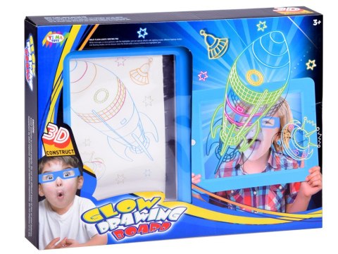 Podświetlana Tablica + okulary 3D pisaki TA0092 Podświetlana Tablica + okulary 3D pisaki TA0092