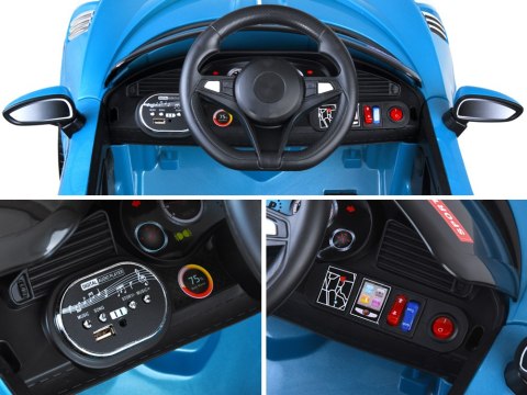 Auto na akumulator Cabrio z funkcją bujania PA0270 niebieski Auto na akumulator Cabrio z funkcją bujania PA0270 niebieski