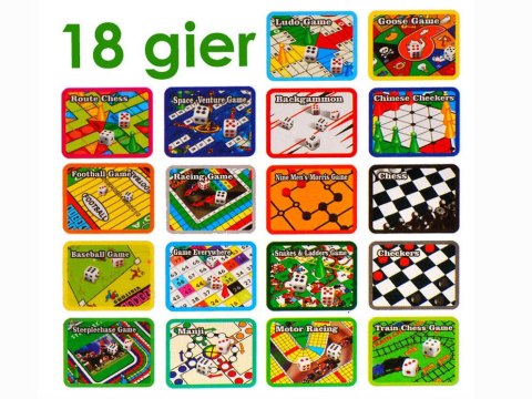 ZESTAW GIER 18 w1 gra planszowa szachy GR0081 ZESTAW GIER 18 w1 gra planszowa szachy GR0081