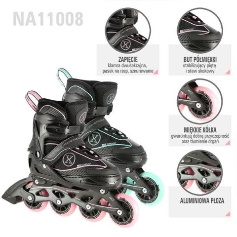 NILS EXTREME NA11008 CZARNO-MIĘTOWY ROZM. L (39-42) ŁYŻWOROLKI NILS EXTREME NILS EXTREME NA11008 CZARNO-MIĘTOWY ROZM. L (39-42) ŁYŻWOROLKI NILS EXTREME