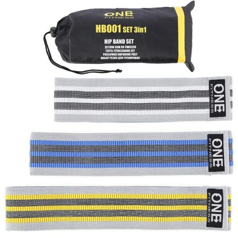 ONE FITNESS HB001 SET 3w1 GUMY DO ĆWICZEŃ ONE FITNESS ONE FITNESS HB001 SET 3w1 GUMY DO ĆWICZEŃ ONE FITNESS