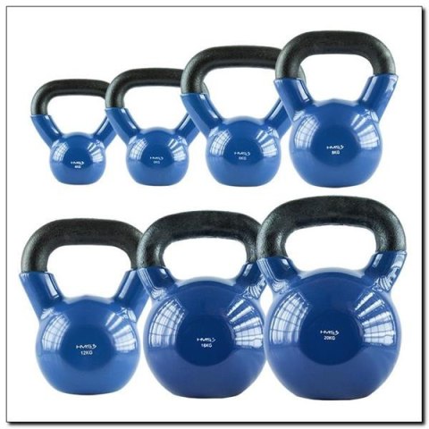 HMS KNV04 BLUE KETTLEBELL ŻELIWNY POKRYTY WINYLEM HMS HMS KNV04 BLUE KETTLEBELL ŻELIWNY POKRYTY WINYLEM HMS