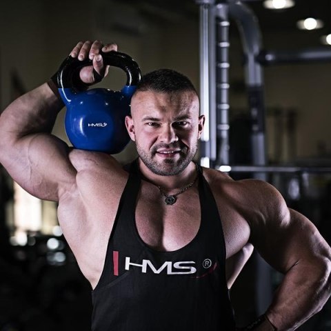 HMS KNV04 BLUE KETTLEBELL ŻELIWNY POKRYTY WINYLEM HMS HMS KNV04 BLUE KETTLEBELL ŻELIWNY POKRYTY WINYLEM HMS