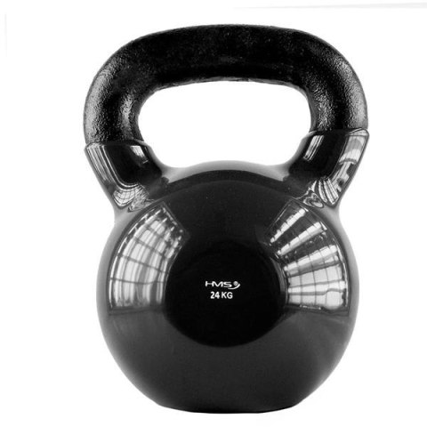 HMS KNV24 BLACK KETTLEBELL ŻELIWNY POKRYTY WINYLEM HMS