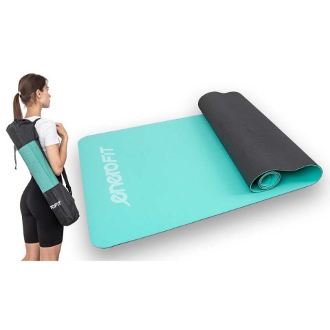 MATA DO JOGI I FITNESS TPE ANTYPOŚLIZGOWA MIĘTOWO-SZARA ENERO FIT MATA DO JOGI I FITNESS TPE ANTYPOŚLIZGOWA MIĘTOWO-SZARA ENERO FIT