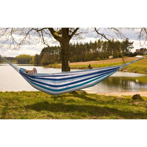 HAMAK OGRODOWY 2 OSOBOWY XXL 250x150CM Z POKROWCEM NIEBIESKI HAMAK OGRODOWY 2 OSOBOWY XXL 250x150CM Z POKROWCEM NIEBIESKI