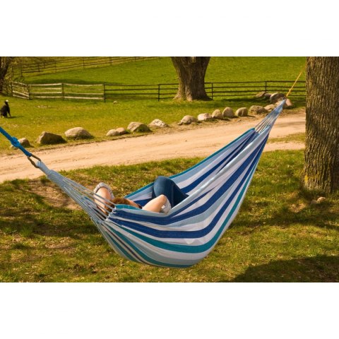 HAMAK OGRODOWY 2 OSOBOWY XXL 250x150CM Z POKROWCEM NIEBIESKI HAMAK OGRODOWY 2 OSOBOWY XXL 250x150CM Z POKROWCEM NIEBIESKI