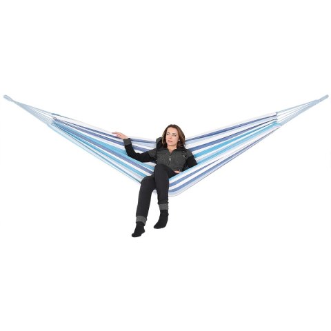 HAMAK OGRODOWY 2 OSOBOWY XXL 250x150CM Z POKROWCEM NIEBIESKI HAMAK OGRODOWY 2 OSOBOWY XXL 250x150CM Z POKROWCEM NIEBIESKI