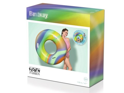 Bestweay Dmuchane koło do pływania TĘCZOWE 119cm 36352 Bestweay Dmuchane koło do pływania TĘCZOWE 119cm 36352