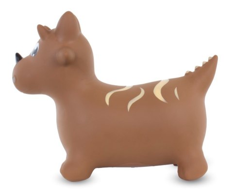 Skoczek gumowy dla dzieci DINO 59 cm brązowy do skakania z pompką Skoczek gumowy dla dzieci DINO 59 cm brązowy do skakania z pompką