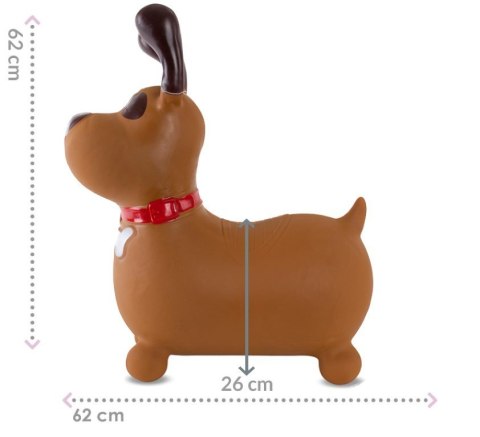 Skoczek gumowy dla dzieci REKSIO 60 cm brązowy do skakania z pompką Skoczek gumowy dla dzieci REKSIO 60 cm brązowy do skakania z pompką