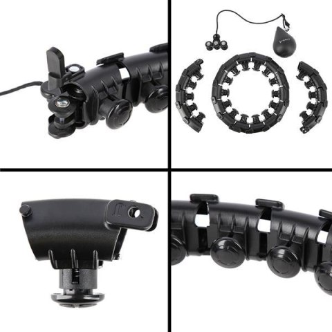 HMS HHW01 HULA HOP BLACK Z WYPUSTKAMI I OBCIĄŻNIKIEM HMS HMS HHW01 HULA HOP BLACK Z WYPUSTKAMI I OBCIĄŻNIKIEM HMS
