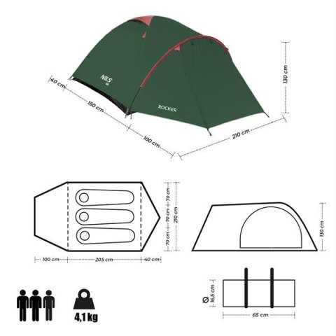 NILS CAMP NC6013 ZIELONO-CZERWONY NAMIOT KEMPINGOWY ROCKER NILS CAMP NILS CAMP NC6013 ZIELONO-CZERWONY NAMIOT KEMPINGOWY ROCKER NILS CAMP