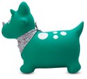 Skoczek gumowy dla dzieci DINO 59 cm zielony z bandaną do skakania z pompką Skoczek gumowy dla dzieci DINO 59 cm zielony z bandaną do skakania z pompką