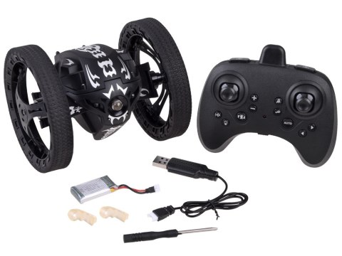 Skaczące auto kaskaderskie stunt sterowany RC0595 czarny Skaczące auto kaskaderskie stunt sterowany RC0595 czarny