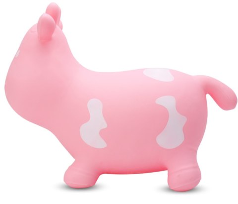 Skoczek gumowy dla dzieci KRÓWKA 57 cm jasno różowy do skakania z pompką Skoczek gumowy dla dzieci KRÓWKA 57 cm jasno różowy do skakania z pompką