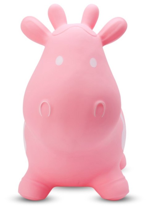 Skoczek gumowy dla dzieci KRÓWKA 57 cm jasno różowy do skakania z pompką Skoczek gumowy dla dzieci KRÓWKA 57 cm jasno różowy do skakania z pompką