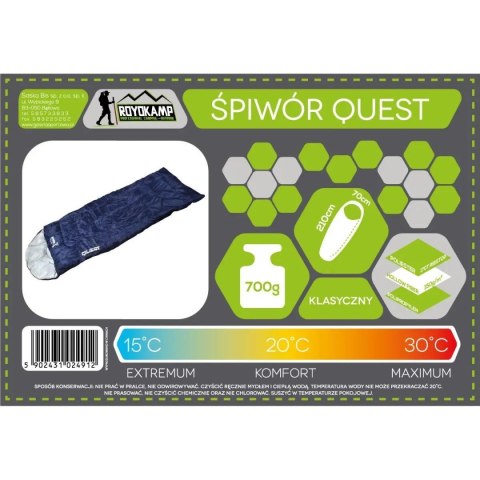 ŚPIWÓR TURYSTYCZNY QUEST Z KOMPRESJĄ 210x70CM GRANATOWY ENERO CAMP ŚPIWÓR TURYSTYCZNY QUEST Z KOMPRESJĄ 210x70CM GRANATOWY ENERO CAMP