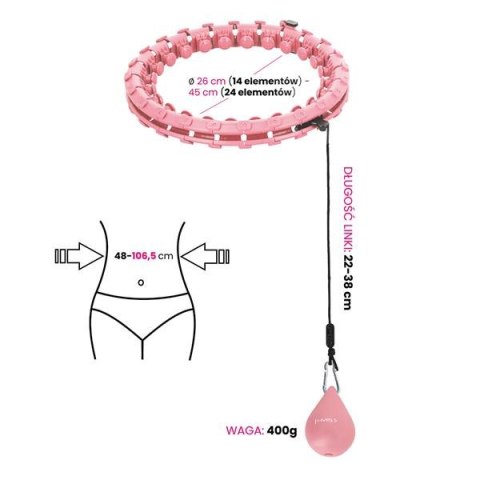 HMS ZESTAW HULA HOP HHW01 PINK Z WYPUSTKAMI I OBCIĄŻNIKIEM HMS + PAS BR163 RED HMS ZESTAW HULA HOP HHW01 PINK Z WYPUSTKAMI I OBCIĄŻNIKIEM HMS + PAS BR163 RED