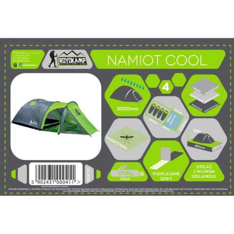 NAMIOT 4 OSOBOWY COOL CZARNO-ZIELONY ENERO CAMP NAMIOT 4 OSOBOWY COOL CZARNO-ZIELONY ENERO CAMP