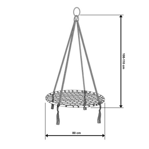 HAMAK OGRODOWY HUŚTAWKA BOCIANIE GNIAZDO 80CM CZARNA HAMAK OGRODOWY HUŚTAWKA BOCIANIE GNIAZDO 80CM CZARNA