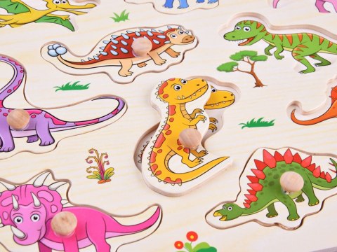 Puzzle drewniane dinozaury 11 ele. układanka drewniany sorter ZA4723 Puzzle drewniane dinozaury 11 ele. układanka drewniany sorter ZA4723