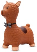 Skoczek gumowy dla dzieci ALPAKA 55 cm brązowa z muszką do skakania z pompką Skoczek gumowy dla dzieci ALPAKA 55 cm brązowa z muszką do skakania z pompką