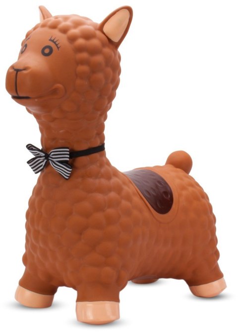 Skoczek gumowy dla dzieci ALPAKA 55 cm brązowa z muszką do skakania z pompką Skoczek gumowy dla dzieci ALPAKA 55 cm brązowa z muszką do skakania z pompką