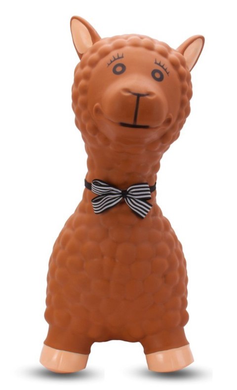 Skoczek gumowy dla dzieci ALPAKA 55 cm brązowa z muszką do skakania z pompką Skoczek gumowy dla dzieci ALPAKA 55 cm brązowa z muszką do skakania z pompką