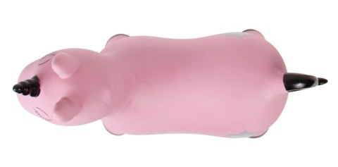 Skoczek gumowy dla dzieci JEDNOROŻEC 60 cm różowo - czarny do skakania z pompką Skoczek gumowy dla dzieci JEDNOROŻEC 60 cm różowo - czarny do skakania z pompką