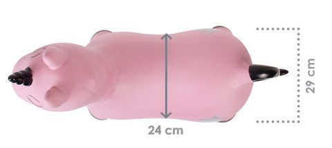 Skoczek gumowy dla dzieci JEDNOROŻEC 60 cm różowo - czarny do skakania z pompką Skoczek gumowy dla dzieci JEDNOROŻEC 60 cm różowo - czarny do skakania z pompką