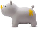 Skoczek gumowy dla dzieci NOSOROŻEC 57 cm szary z bandaną do skakania i z pompką Skoczek gumowy dla dzieci NOSOROŻEC 57 cm szary z bandaną do skakania i z pompką