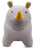 Skoczek gumowy dla dzieci NOSOROŻEC 57 cm szary z bandaną do skakania i z pompką Skoczek gumowy dla dzieci NOSOROŻEC 57 cm szary z bandaną do skakania i z pompką