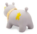 Skoczek gumowy dla dzieci NOSOROŻEC 57 cm szary z bandaną do skakania i z pompką Skoczek gumowy dla dzieci NOSOROŻEC 57 cm szary z bandaną do skakania i z pompką