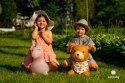 Skoczek gumowy dla dzieci TEDDY 52 cm brązowy z bandaną do skakania z pompką Skoczek gumowy dla dzieci TEDDY 52 cm brązowy z bandaną do skakania z pompką