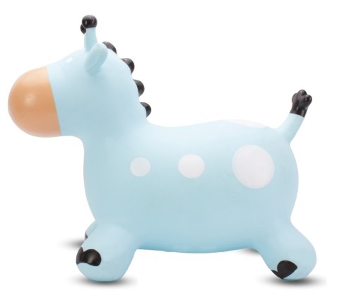 Skoczek gumowy dla dzieci ŻYRAFKA 58 cm niebieski do skakania z pompką Skoczek gumowy dla dzieci ŻYRAFKA 58 cm niebieski do skakania z pompką