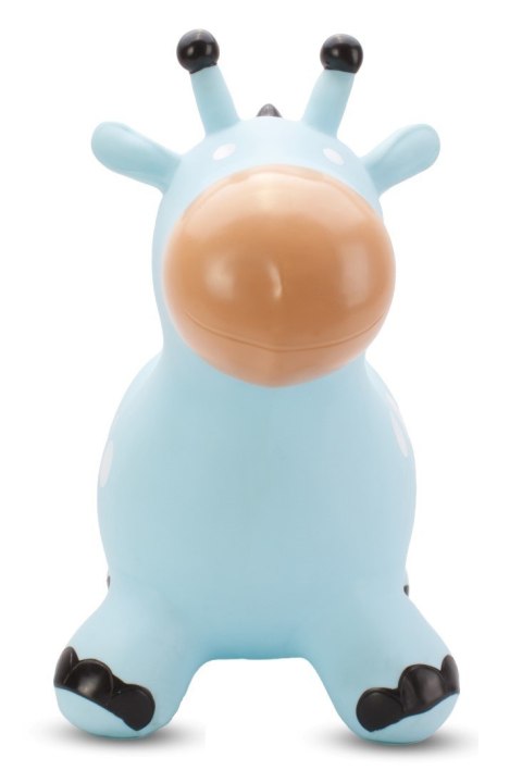 Skoczek gumowy dla dzieci ŻYRAFKA 58 cm niebieski do skakania z pompką Skoczek gumowy dla dzieci ŻYRAFKA 58 cm niebieski do skakania z pompką
