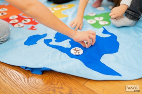 Zestaw Mata Edukacyjna Mapa Świata Zwierzęta 30 rzepów Zestaw Mata Edukacyjna Mapa Świata Zwierzęta 30 rzepów