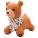 Skoczek gumowy dla dzieci TEDDY 52 cm brązowy z bandaną do skakania z pompką Skoczek gumowy dla dzieci TEDDY 52 cm brązowy z bandaną do skakania z pompką