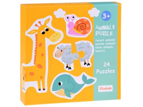Kolorowe Puzzle układanka 24 Zwierzątka lew krowa motyl lis ZA4749 Kolorowe Puzzle układanka 24 Zwierzątka lew krowa motyl lis ZA4749