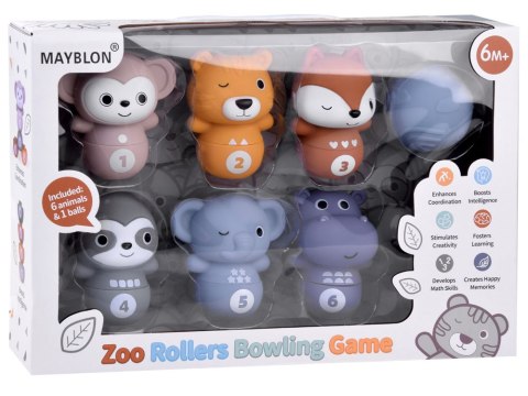 Zestaw gumowych zwierzaków kręgle piłka ZOO dla dzieci ZA4818 Zestaw gumowych zwierzaków kręgle piłka ZOO dla dzieci ZA4818