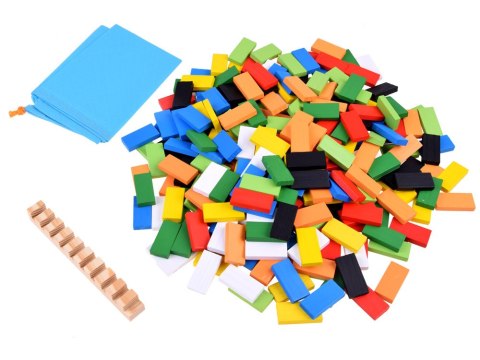 Drewniane kolorowe DOMINO klocki 300 ele ZA3861 Drewniane kolorowe DOMINO klocki 300 ele ZA3861