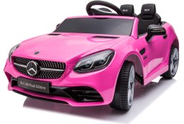 Jeździk na akumulator Mercedes BENZ SLC300 Cabrio dźwięki, światła, pilot - różowy