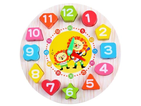 Drewniany edukacyjny Zegar z sorterem ZA3608 Drewniany edukacyjny Zegar z sorterem ZA3608