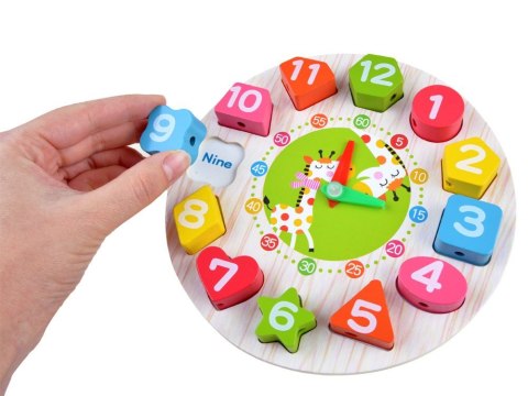 Drewniany edukacyjny Zegar z sorterem ZA3608 Drewniany edukacyjny Zegar z sorterem ZA3608