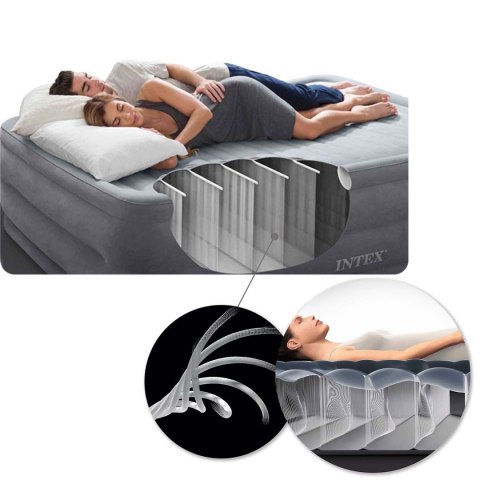 Materac dmuchany 203x152x25 cm z pompką tłokową INTEX 64765 Materac dmuchany 203x152x25 cm z pompką tłokową INTEX 64765