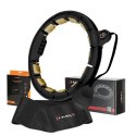 HMS ZESTAW HULA HOP MAGNETYCZNY BLACK/GOLD HHM13 Z LICZNIKIEM HMS + PAS WYSZCZUPLAJĄCY BR163 BLACK