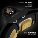 HMS ZESTAW HULA HOP MAGNETYCZNY BLACK/GOLD HHM13 Z LICZNIKIEM HMS + PAS WYSZCZUPLAJĄCY BR163 BLACK